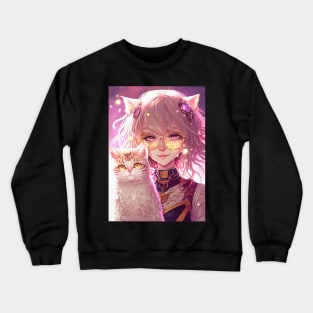 Cute Anime Cat Girl Crewneck Sweatshirt